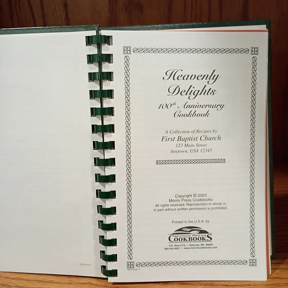 Heavenly Delights 100th Anniversary of First Baptist Church SAMPLE 2003 Cookbook